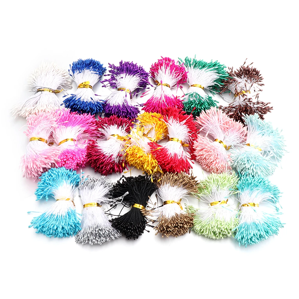 400 шт. 1 мм Двойные головки ручной работы искусственные тычинки в виде цветов и