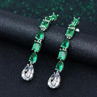 knriquen 925 sterling silver sparkling high carbon diamond drop earrings created moissanite emerald wedding fine jewelry gift