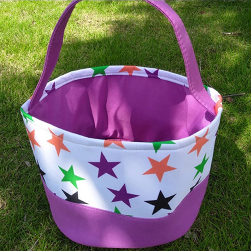 

100Pcs/Lot Halloween Canvas Tote Storage Bag With Handle Party Supplie Basket Kids Present Handbag Trick or Treat For Friend