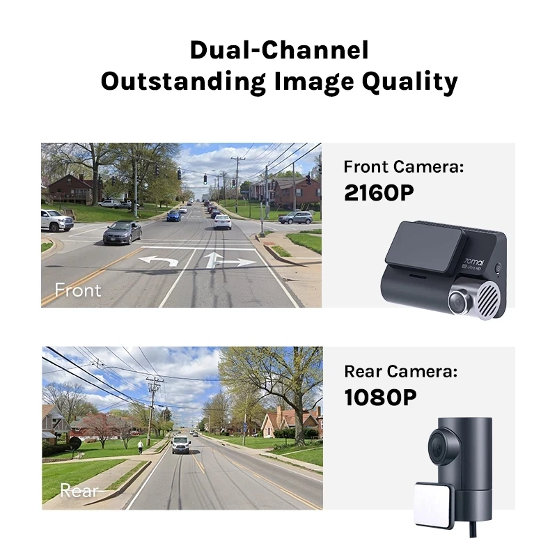 Видеорегистратор 70mai A800S 4K GPS двойное виденье ADAS UHD SONY IMX415 140FOV 24-часовой