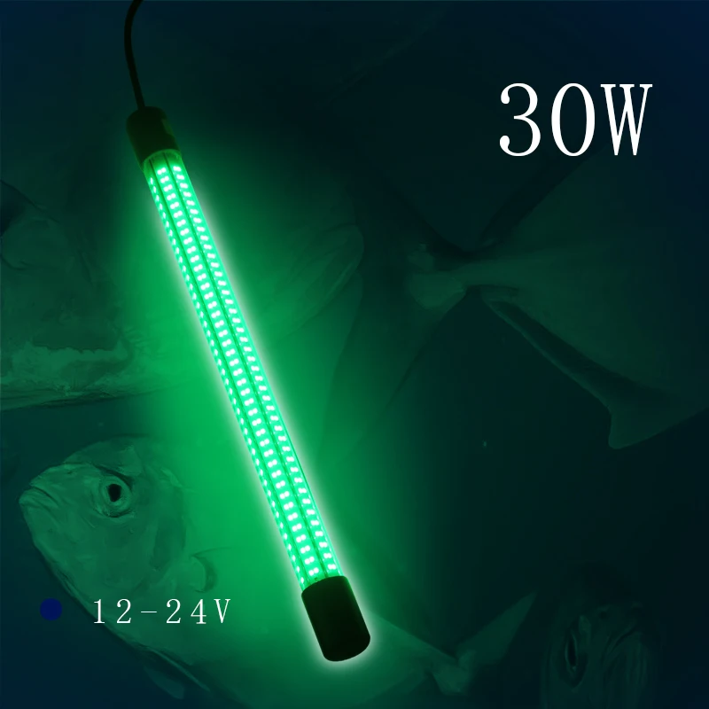 

12-24V 30W 3000 Lumens LED Submersible Fishing Light Underwater Fish Finder Lamp with 6m Cord