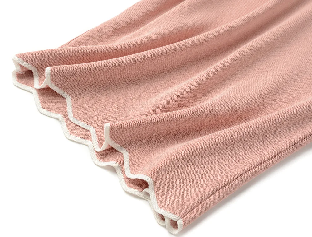 Ледяной шелк тонкое летний хит цвет свитер для женщин с расклешенным рукавом