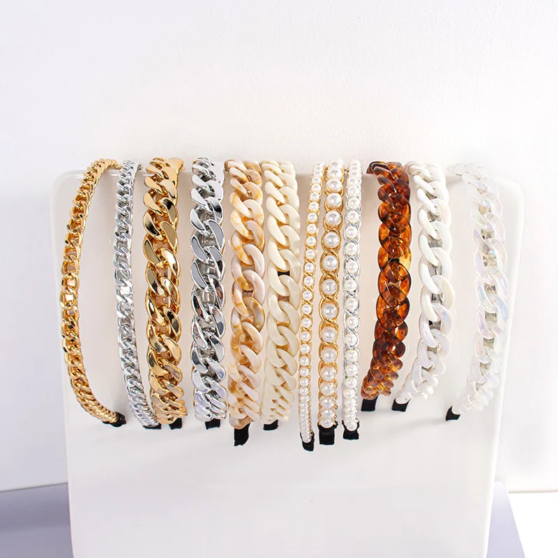 Обруч для волос с искусственным жемчугом Женский модный обруч акриловыми