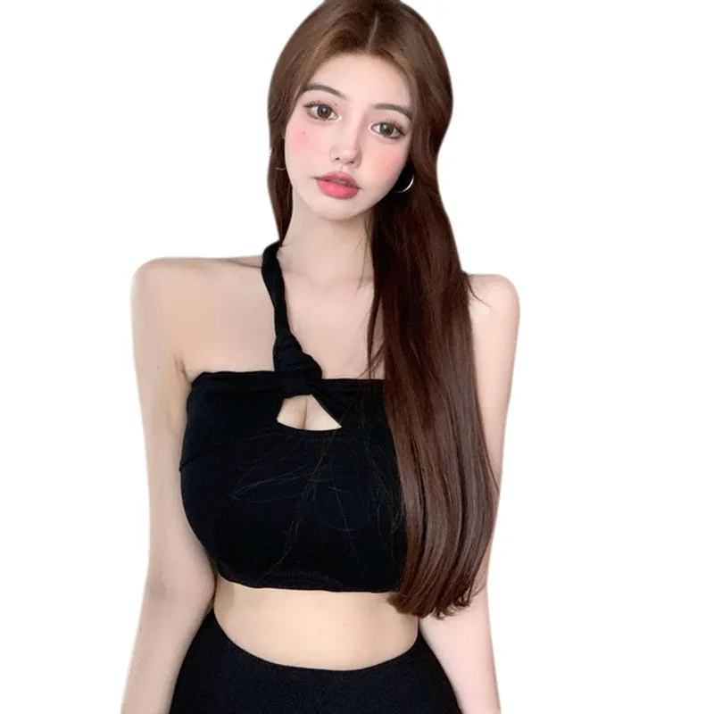 

Female One Shoulder Top Sexy Twist Bandage Party Club Summer Sleeveless Cut Out Criss Cross Backless Crop Top