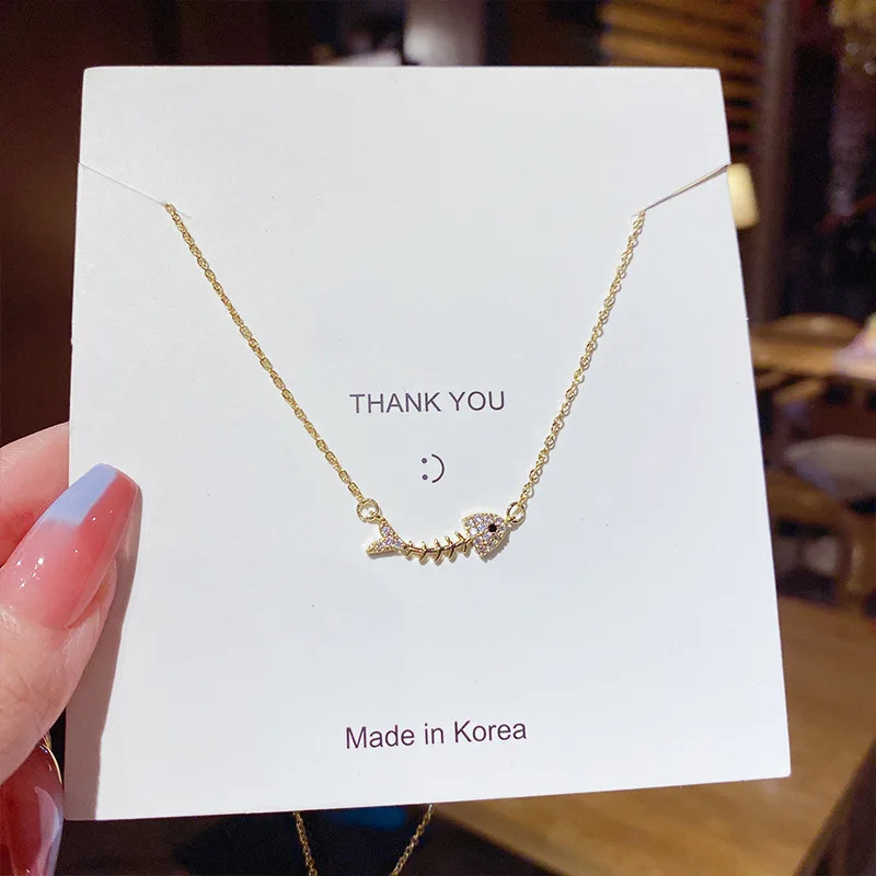 

Женское колье из нержавеющей стали с фианитами