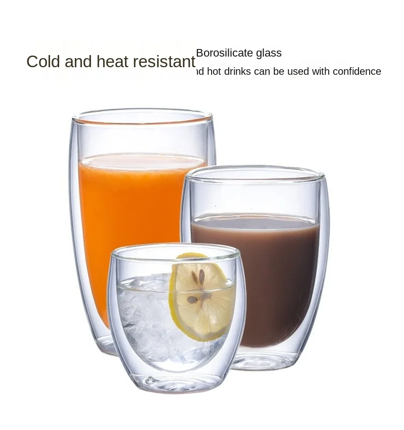 

Thickened Glasses Double-layer Glass Egg-shaped Cup Insulated Household Coffee Cup Water Cup Juice Cup Milk Cup Glass Mug