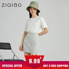 ZIQIAO, Японские Женские зеленые клетчатые трапециевидные юбки, женские мини-юбки