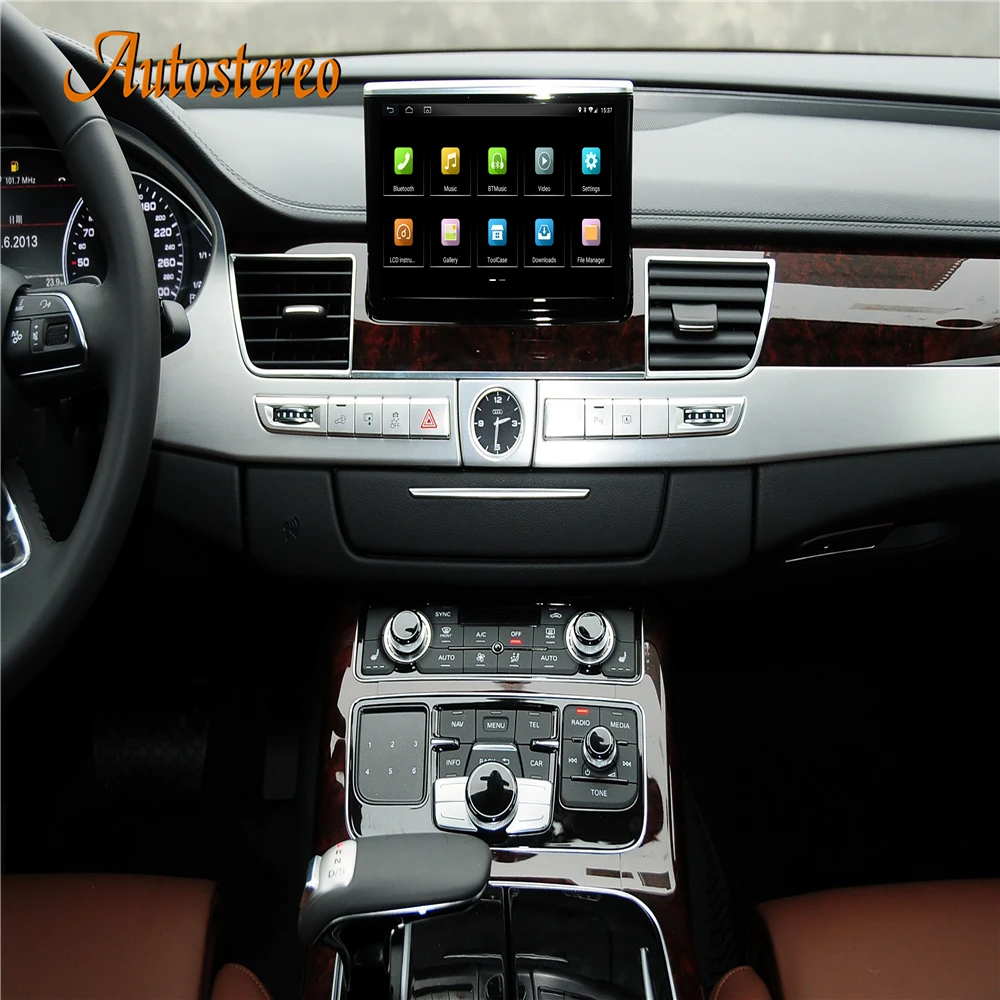 foldable screen radio android 10 0 for audi a8 d4 2009 2017 car multimedia player gps navigation 4g5g lte head unit auto stereo free global shipping