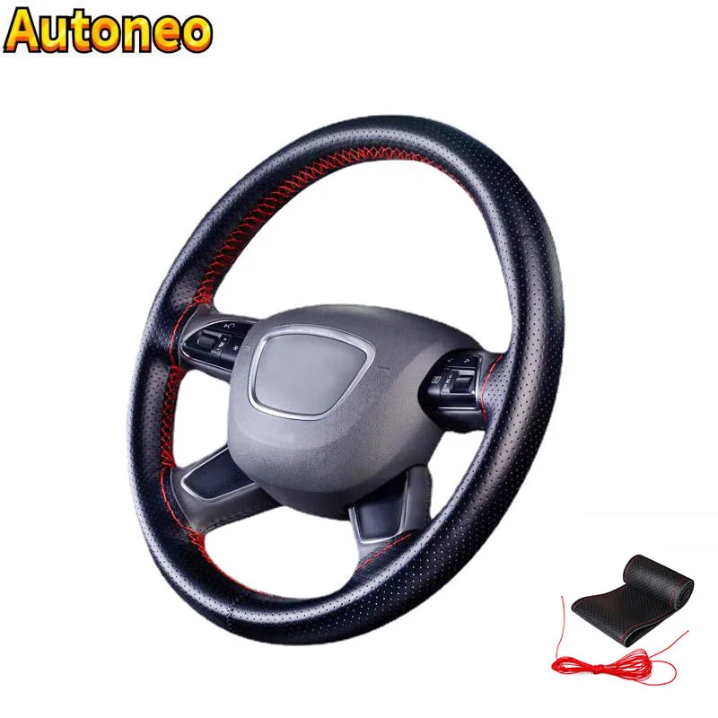 

DIY Soft Fiber Leather Steering Wheel Covers Universal Braid Car Steering-wheel with Needles and Thread Interior Accessories