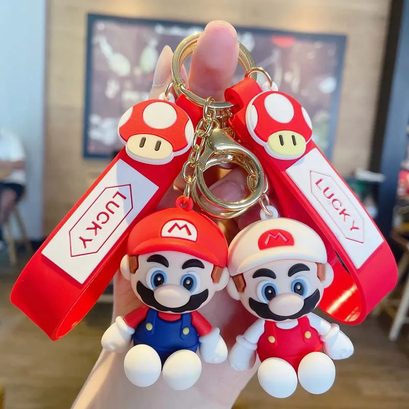 

Mario Super Mario Game bros Luigi Mushroom Character Dolls Cute Cartoon Keychain Car Bag Fashion Pendant collection ornaments