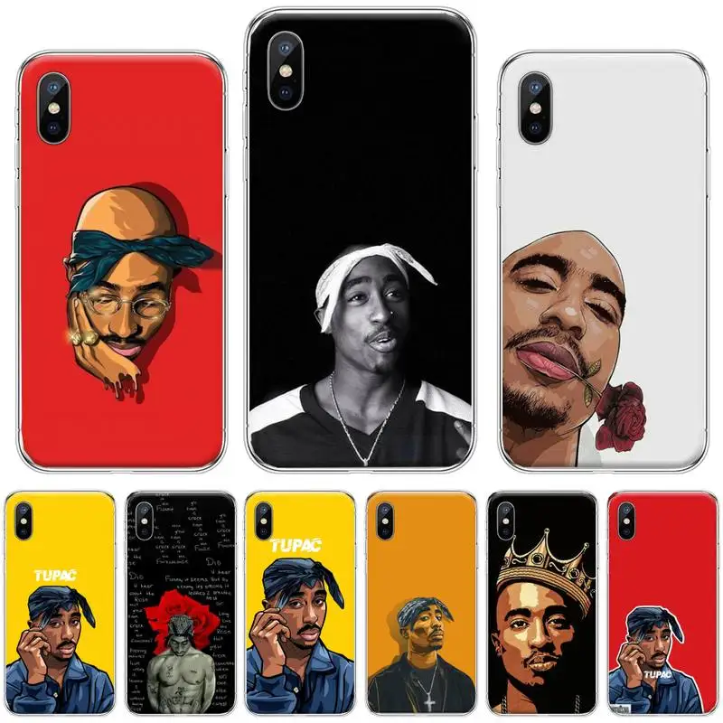 Чехол для телефона 2pac tupac Rap певец из ТПУ черный корпус iphone 4 4s 5 5s 5c se 6 6s 7 8 plus x xs xr 11