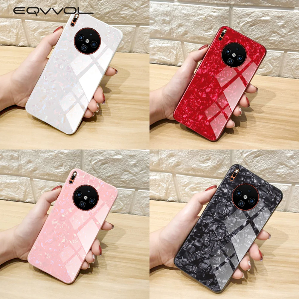 Чехол Eqvvol с закаленным стеклом для Huawei Mate 30 Pro P20 P30 чехол узором и полным покрытием