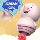 Взрослых интимные игрушки для женщин в виде розовой свинки сюрприз яичный секс-игрушка беспроводной пульт дистанционного управления с языком вибратор для женщин присосок для соска массажер для тела, Вибратор