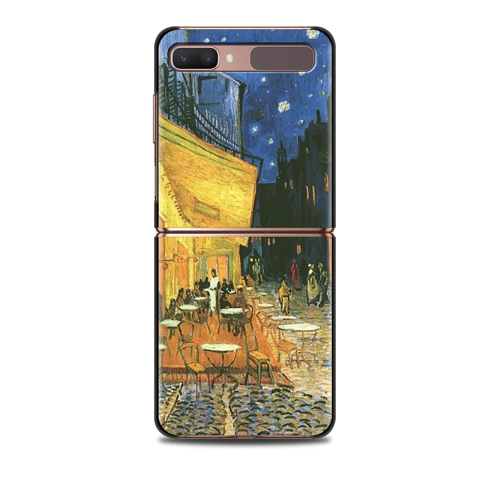Smartphone Case For Samsung Z Flip 3 5G Cover PC Shell Black Caso Hard Van Gogh Starry Night Klimt Kiss