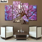 Алмазная 5D картина сделай сам, 4 шт., алмазная вышивка с большим деревом, пейзаж, вышивка крестиком, мозаика, рождественский подарок, настенное искусство, Декор