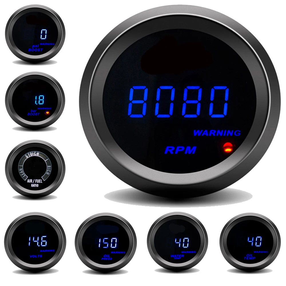 52 мм Тахометр автомобильный турбонаддув Калибр PSI Бар датчик температуры воды