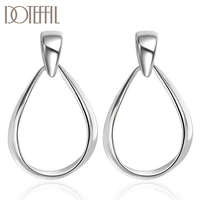 doteffil 925 sterling silver classic big circle hoop charm earrings women party gift fashion wedding engagement jewelry