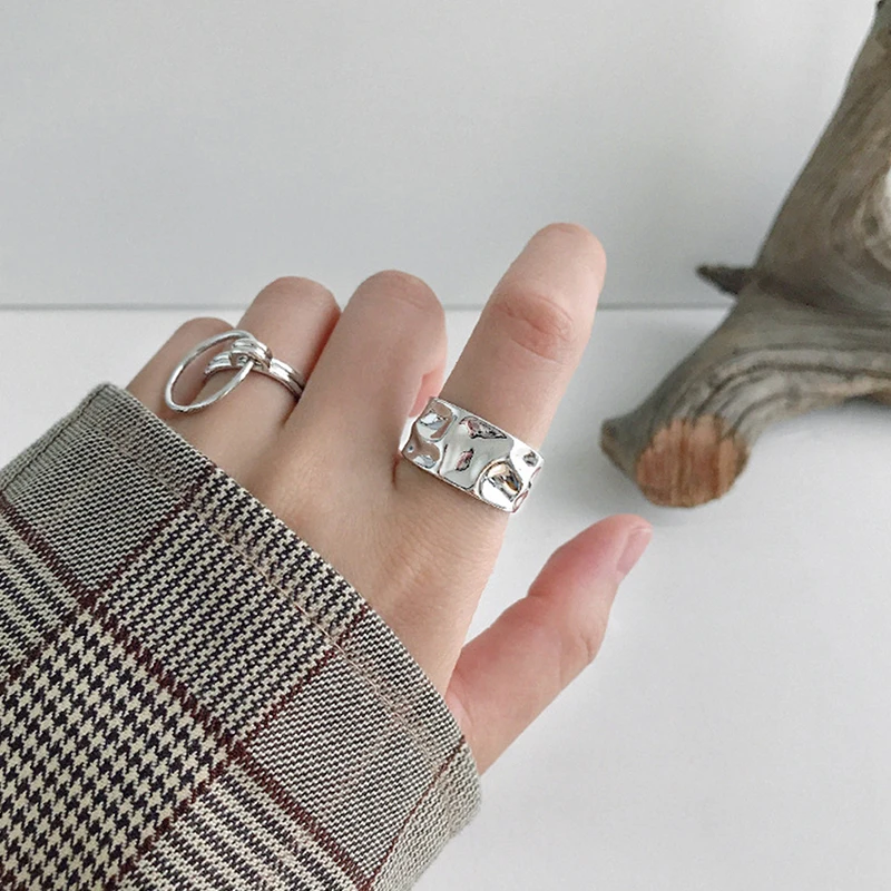 

Irregular Smooth Opening Ring Geometric Concave Convex Ring