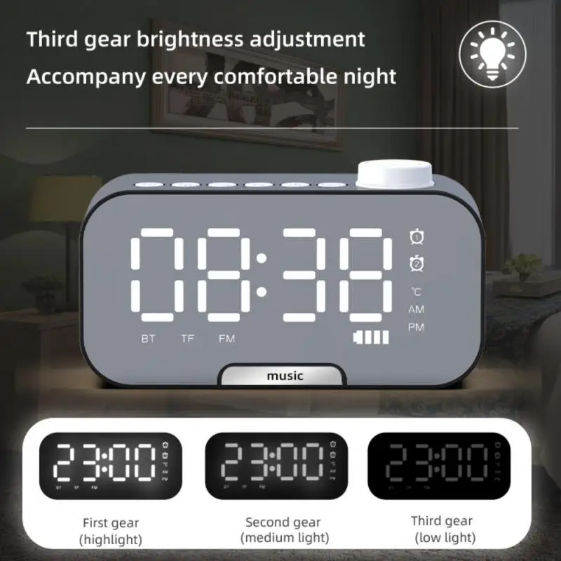 Wireless Bluetooth-compatible Speaker Clock Display FM Radio TF Card Playing Outdoor Multi Function Music Alarm |