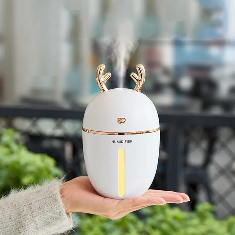 

450ml Deer Air Humidifier USB Aroma Essential Oil Diffuser for Home Office Aromatherapy Humidificador with Night Light Lamp