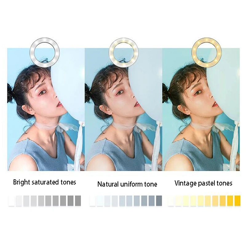 

Selfie Ring Light LED Ring Light with Tripod Stand & Cell Phone Holder for Live Stream/YouTube Video/Photography