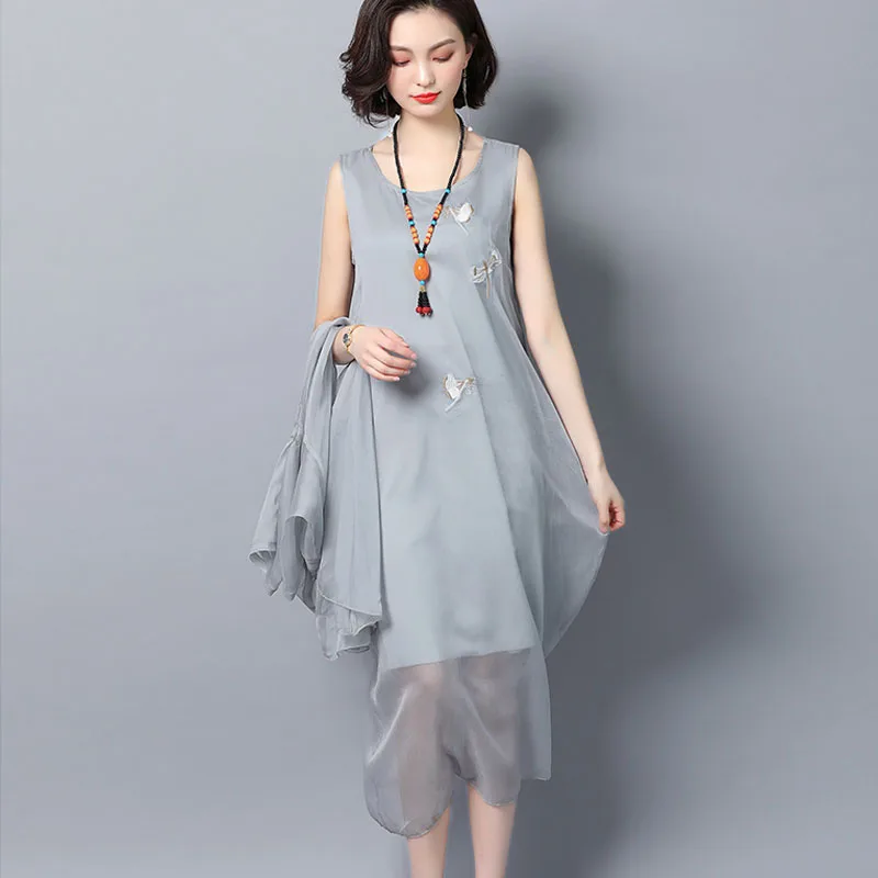Новинка весна-лето 2020 женское платье с вышивкой в национальном стиле большого