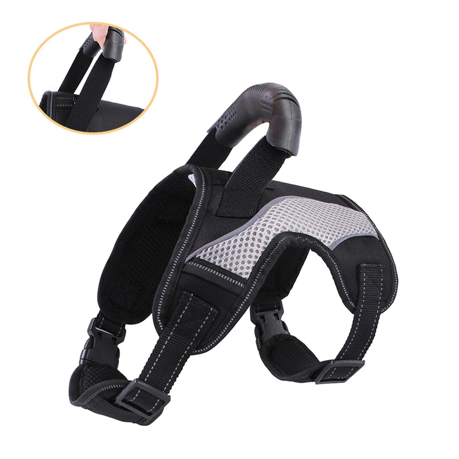 

Quick Release Soft Padding With Handle Pet Supplies Daily Chest Strap Breathable Reflective Service Dog Vest Harness Nylon Safe