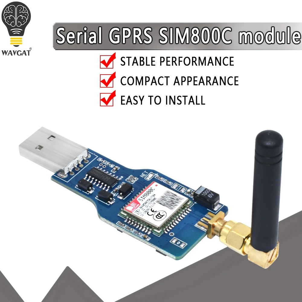 

Модуль USB в GSM, четырехдиапазонный GSM GPRS SIM800C SIM800, модуль для беспроводного Bluetooth модуля, SMS-сообщений с антенной