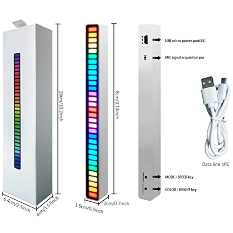 

Sound Control Pickup Rhythm Light Music Atmosphere Light Car Desktop LED Color Light Decor for VehiclesHome