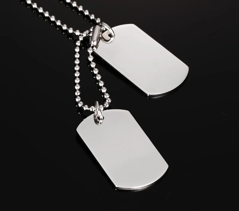 

VNOX Stainless Steel Double Dog Tag Necklace Pendant ID Men Jewelry 24" Chain