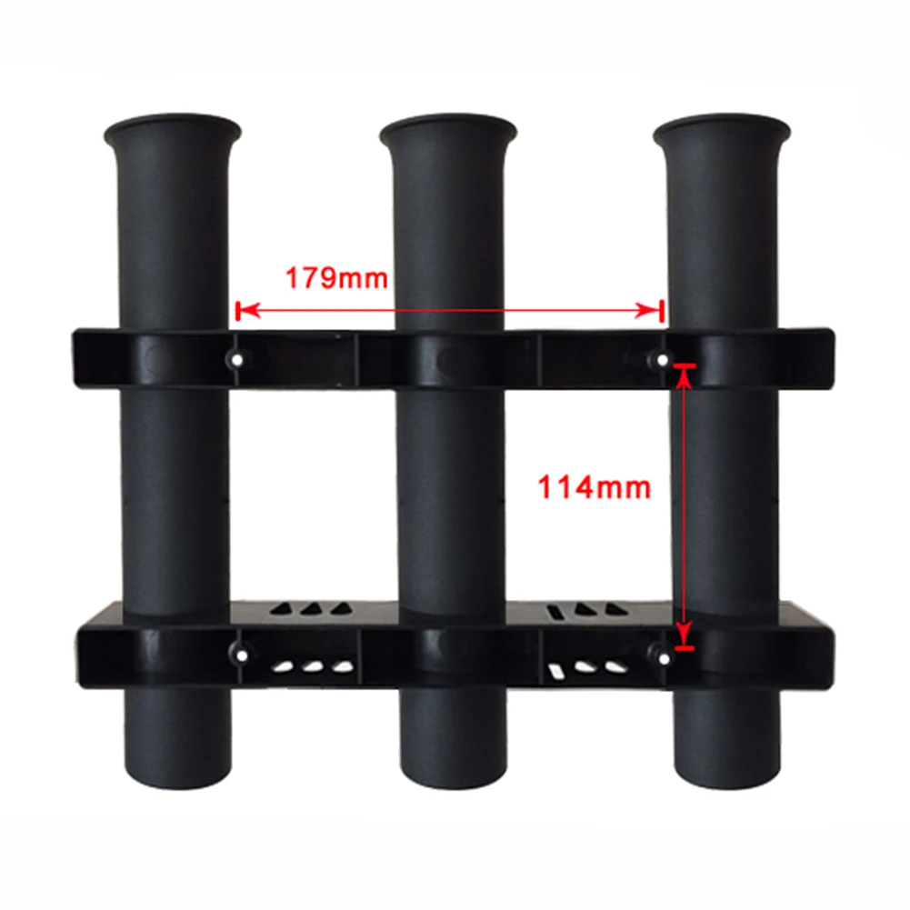 

Storage Fishing rod holder Accessory Plastic 3 Tube Rack Rest Mount Sea Black