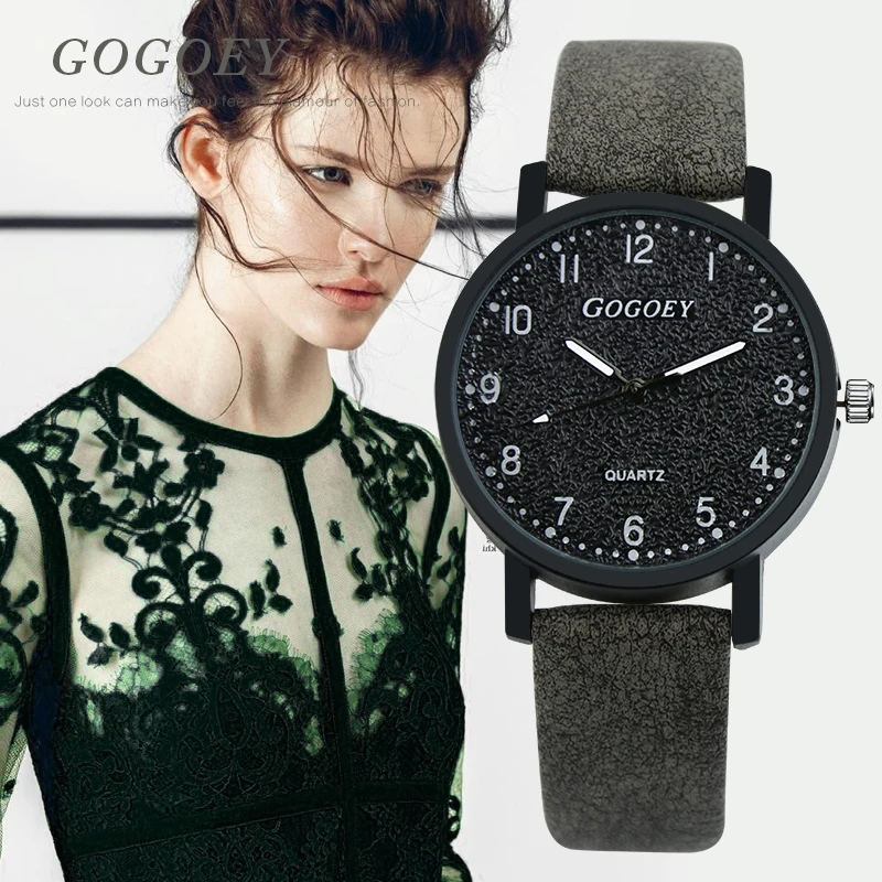 

Женские часы Gogoey, роскошные женские часы с кожаным ремешком, модные наручные часы, женские часы-браслет, часы, женские часы, 2019