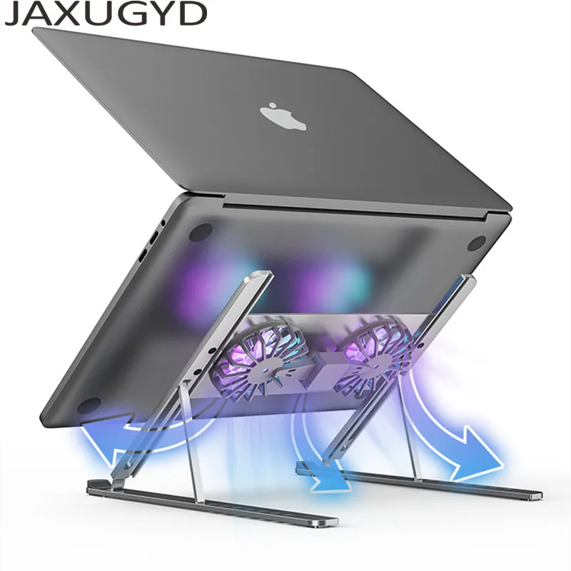 

Алюминиевая Подставка для ноутбука, регулируемая подставка для Macbook Pro, iPad, компьютера, планшета, с охлаждающим вентилятором