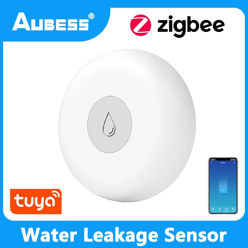 

Датчик утечки воды Aubess ZigBee, детектор перелива воды для умного дома, система охранной сигнализации для Tuya Smart Life