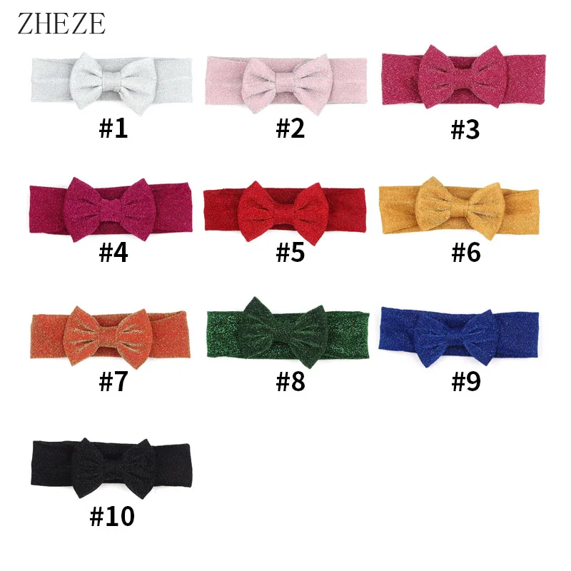 Новинка эластичная повязка на голову для девочек блестящая 4 дюйма украшение