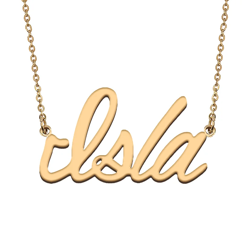 Isla Custom Name Necklace Customized Pendant Choker Personalized Jewelry Gift for Women Girls Friend Christmas Present