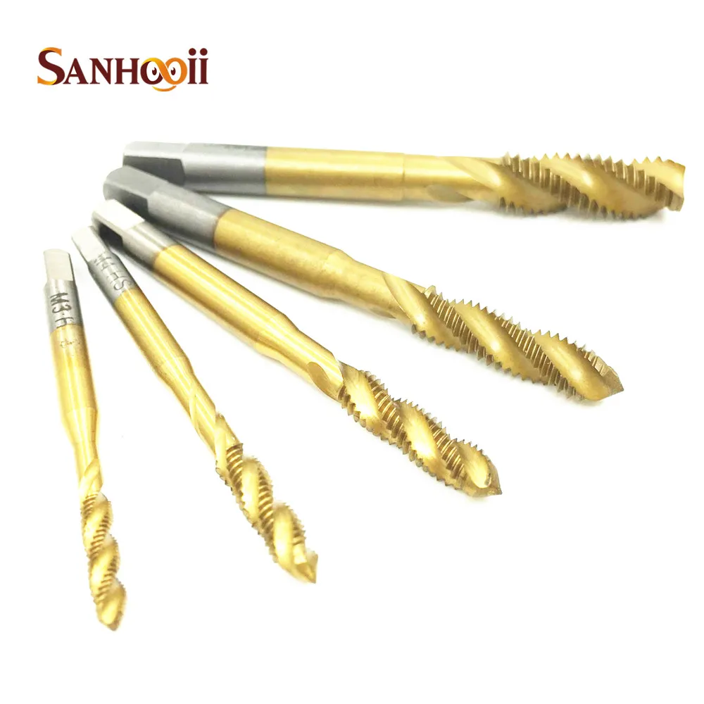 Новые спиральные заостренные метчики из быстрорежущей стали титанизированная