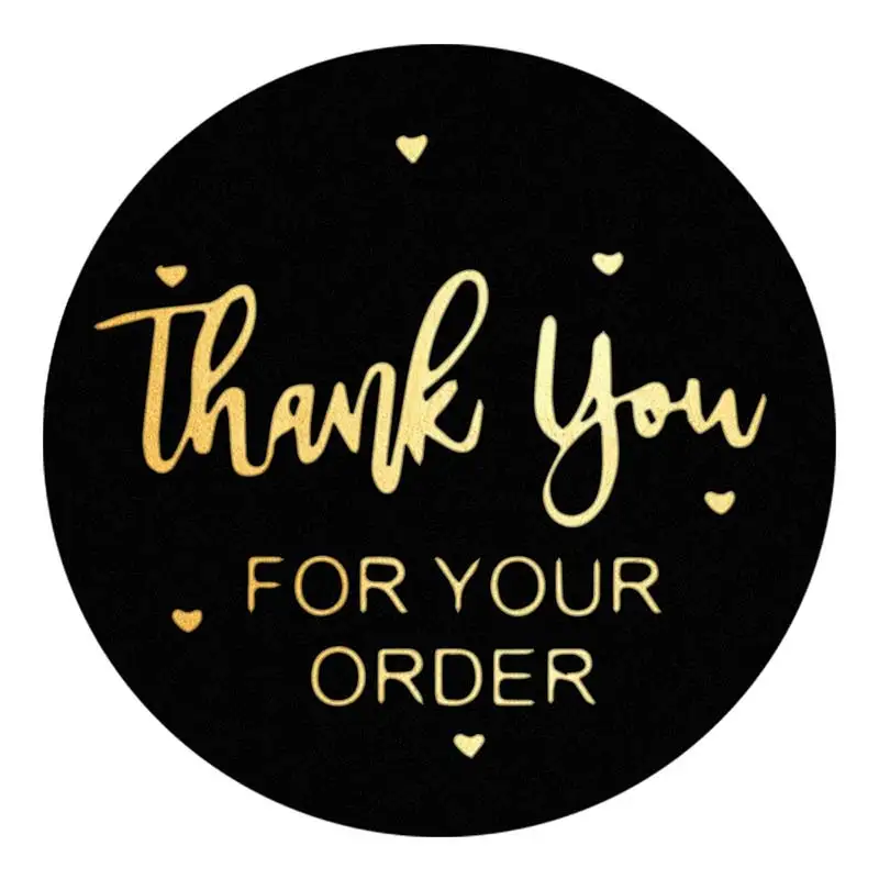 

sticker"THANK you for your order" for envelope sealing labels sticker black pink transparent gold sticker stationery supply