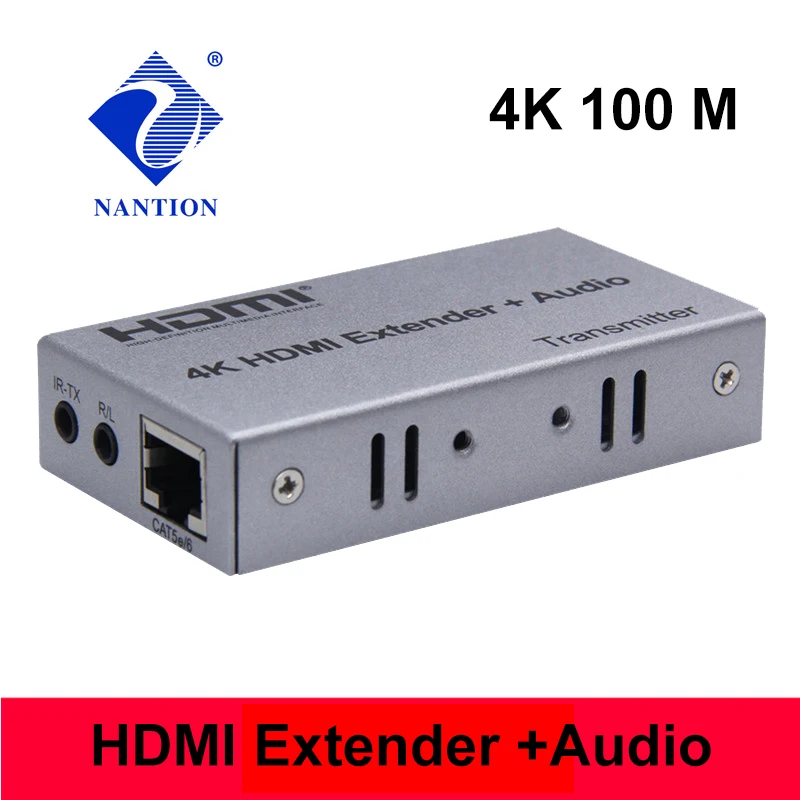 4K HDMI удлинитель 100 м R/L аудио выход Цифровой Hdmi сигнал ИК управление с помощью Cat LAN