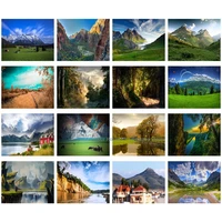 5d full round and square embroidery diamond painting mountain house lake trees art picture of rhinestones home decor