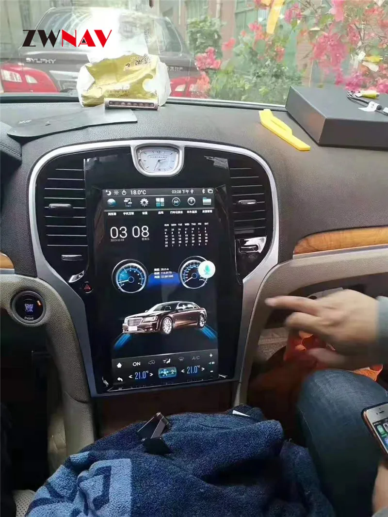 Tesla стиль вертикальный экран Android 8,1 Автомобильный gps навигатор для Chrysler 300C 2013+ головное устройство мультимедийный плеер радио магнитофон