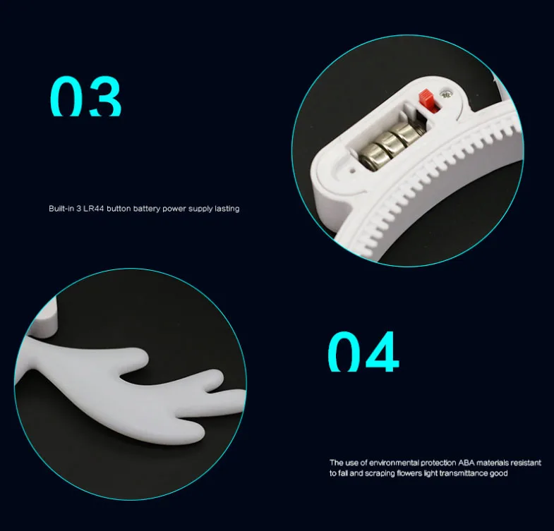 СВЕТОДИОДНЫЙ Красочный рождественские ободки праздничные вечерние блестящие