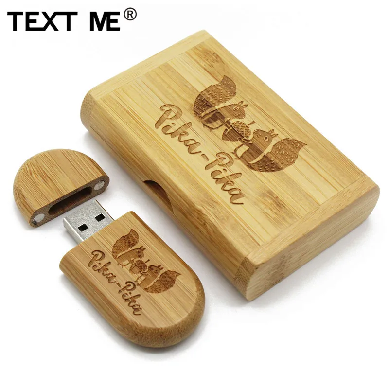 TEXT ME деревянный + коробка с логотипом usb флэш накопитель 2 0 4 ГБ 8 16 32 64 подарок для