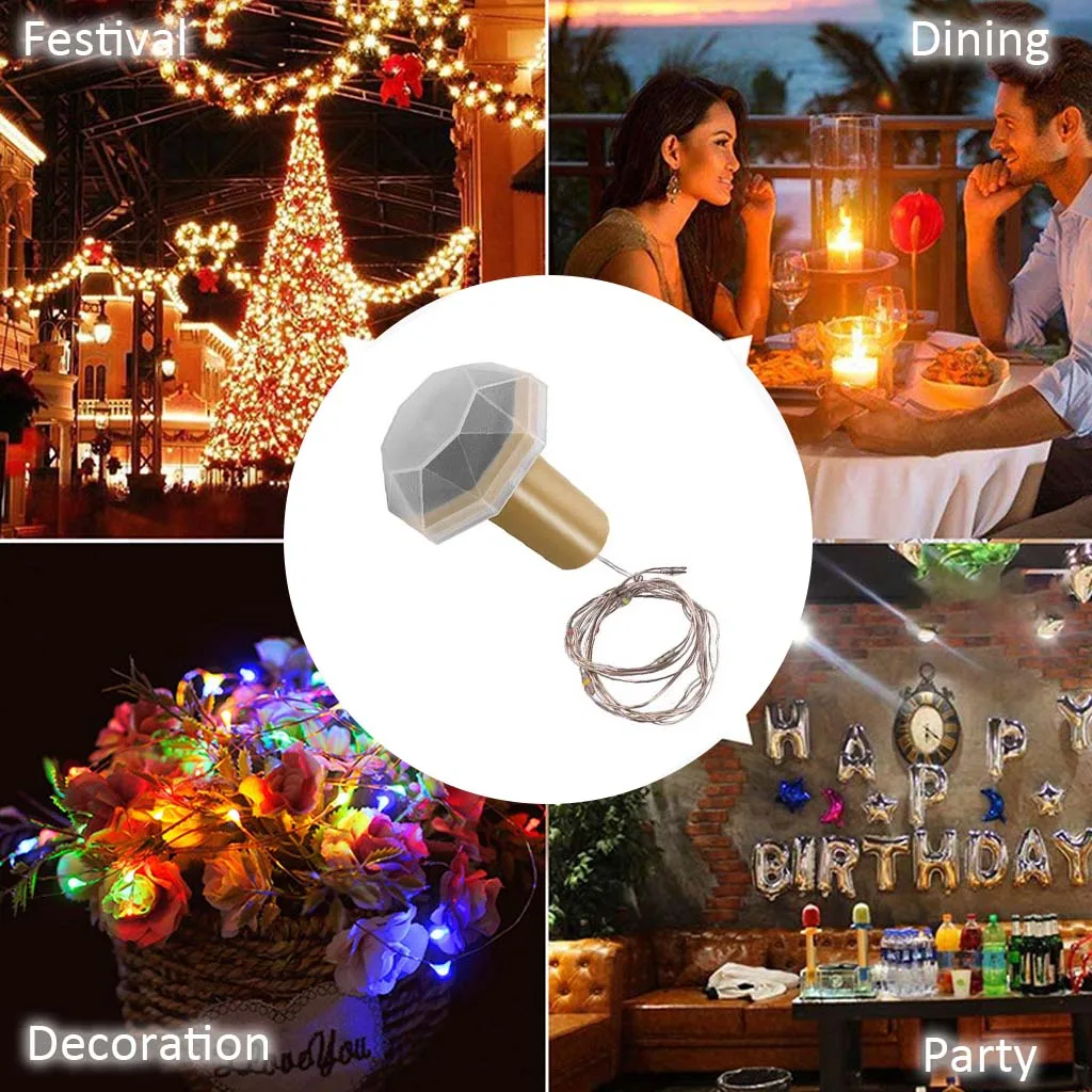 3 шт. Солнечная силовая Бутылка светодиодные блеска в форме пробки медный провод