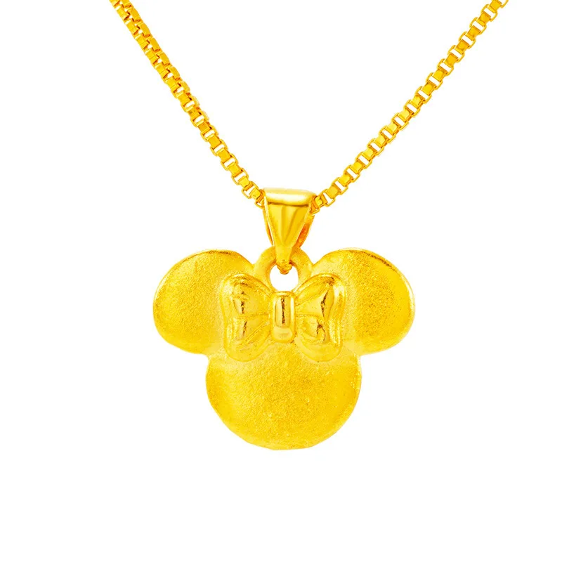 24-каратное золотое покрытие ожерелья для женщин, девочек, подростков с милым подвеской Микки, ожерелье для вечеринки, дня рождения, годовщины, парные украшения, подарок.