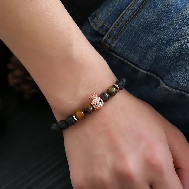 Золотистый браслет из натурального камня Женские Ювелирные изделия Круглые