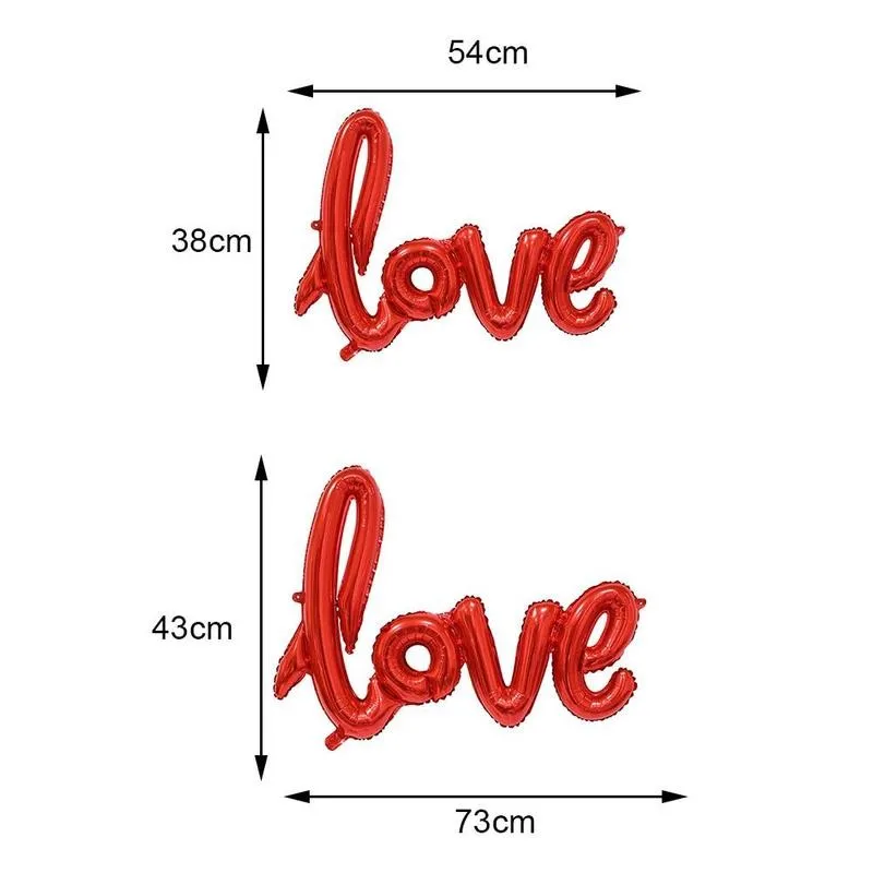 

Love Shape Letter Foil Balloon Anniversary Wedding Photo Day Decoration Birthday Cup Booth Party Valentine's Props Champagn F0B9