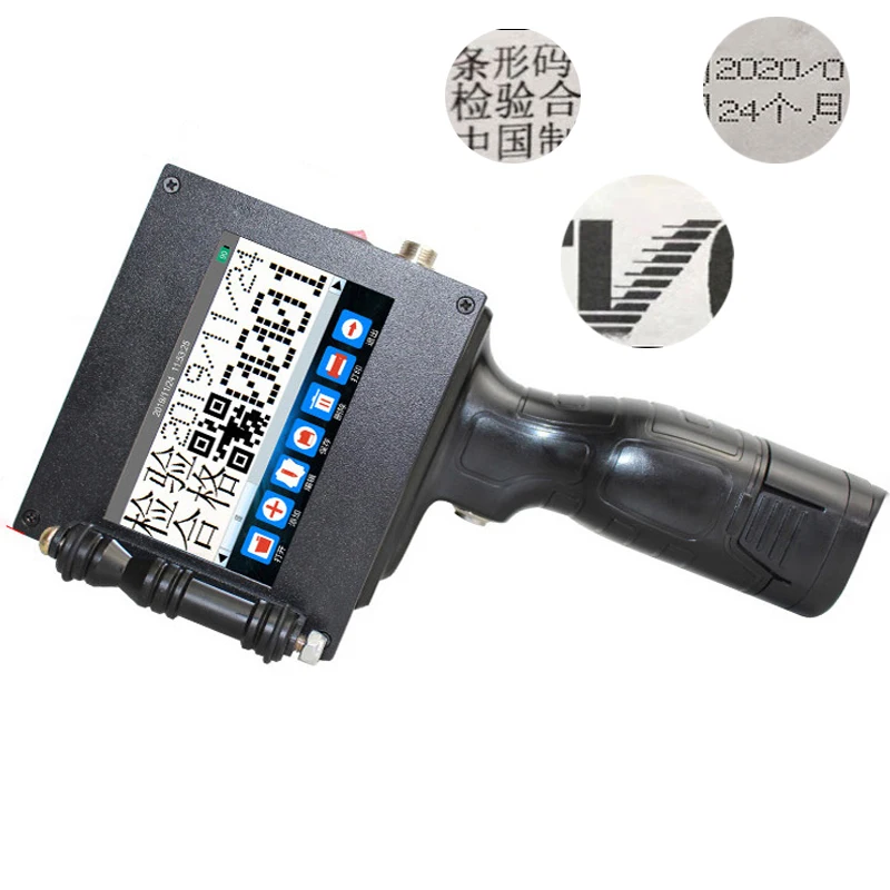 

Dual Nozzle 5cm Large Character Smart Handheld Inkjet Printer Fully Automatic Font Carton Wine Box Small Manual Printer Date