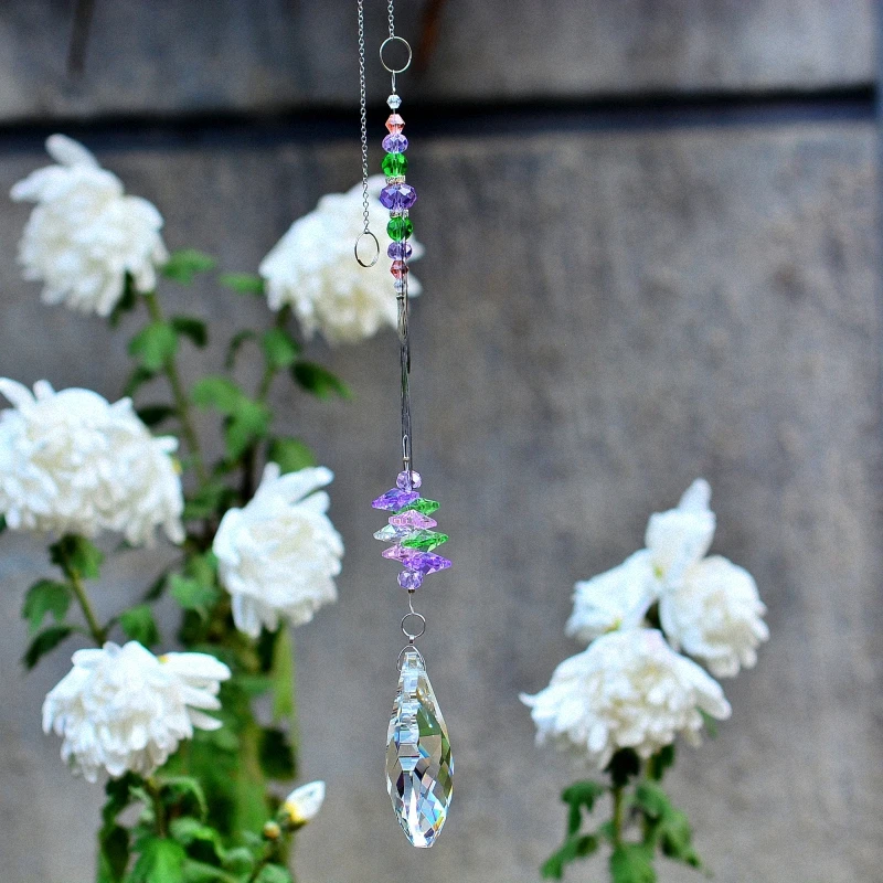 

KAINAI 2021 Garden Sun Catcher hanging crystal prisms rainbow ornament butterfly jewel window home garden decoration fengshui