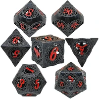 metal dice set dnd polyhedral hollow rpg dd board game d20 table box dragon accessories mtg gifts d4 d6 d8 d10 d12 colors dice